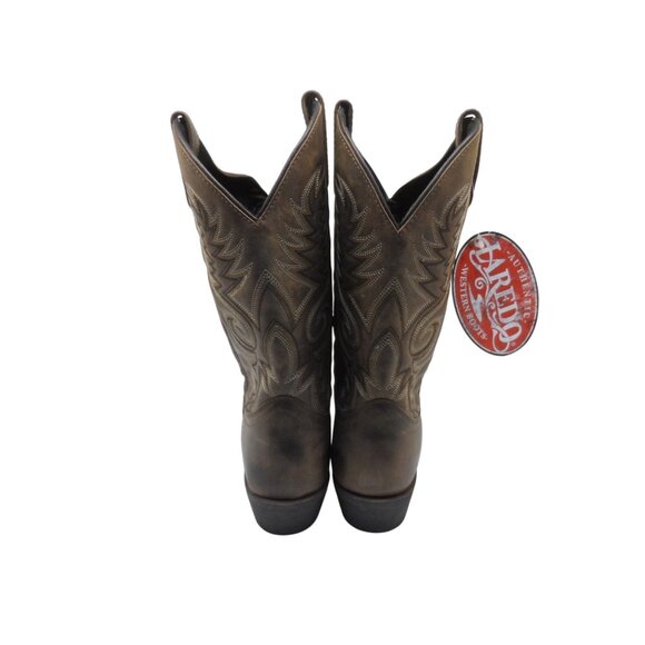 Laredo Men's 10" Cowboy Pointed Toe Leather Western Boots 68388 Brown Size 9D - Picture 4 of 9